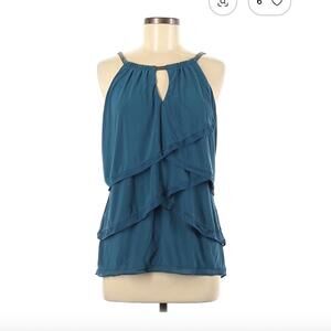 White House Black Market Blue Sleeveless Top Size M